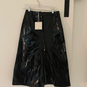 NWT Tibi Patent Leather midi skirt